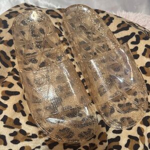 Glittery Transparent Jelly Shimmering Slides